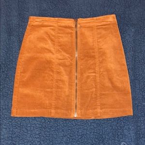 Tan zip up skirt